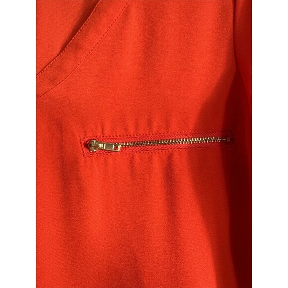 Roz & Ali Top Woman’s Small Red Blouse V Neck Shirt - Picture 5 of 16